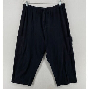 FRESH PRODUCE Pants Womens XL Cargo High Waist Cropped Drawstring Black USA